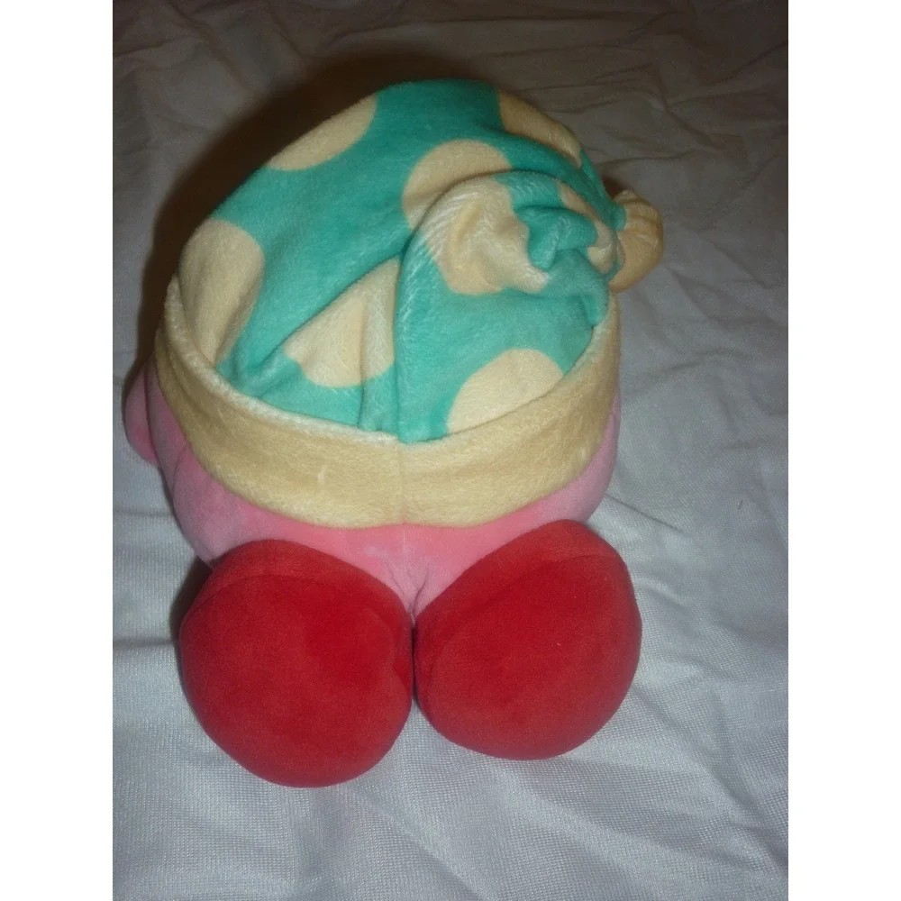 Tomy Club Mocchi Mocchi‎ Sleeping Kirby Plush with Nightcap Nintendo Squishy 6